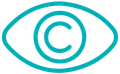 Blue eye with a circular