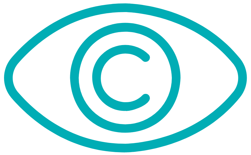 Blue eye with a circular