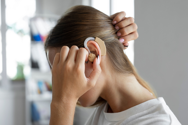 Woman Wearing Hearing Aid — Brooklyn, NY — Urban Hearing