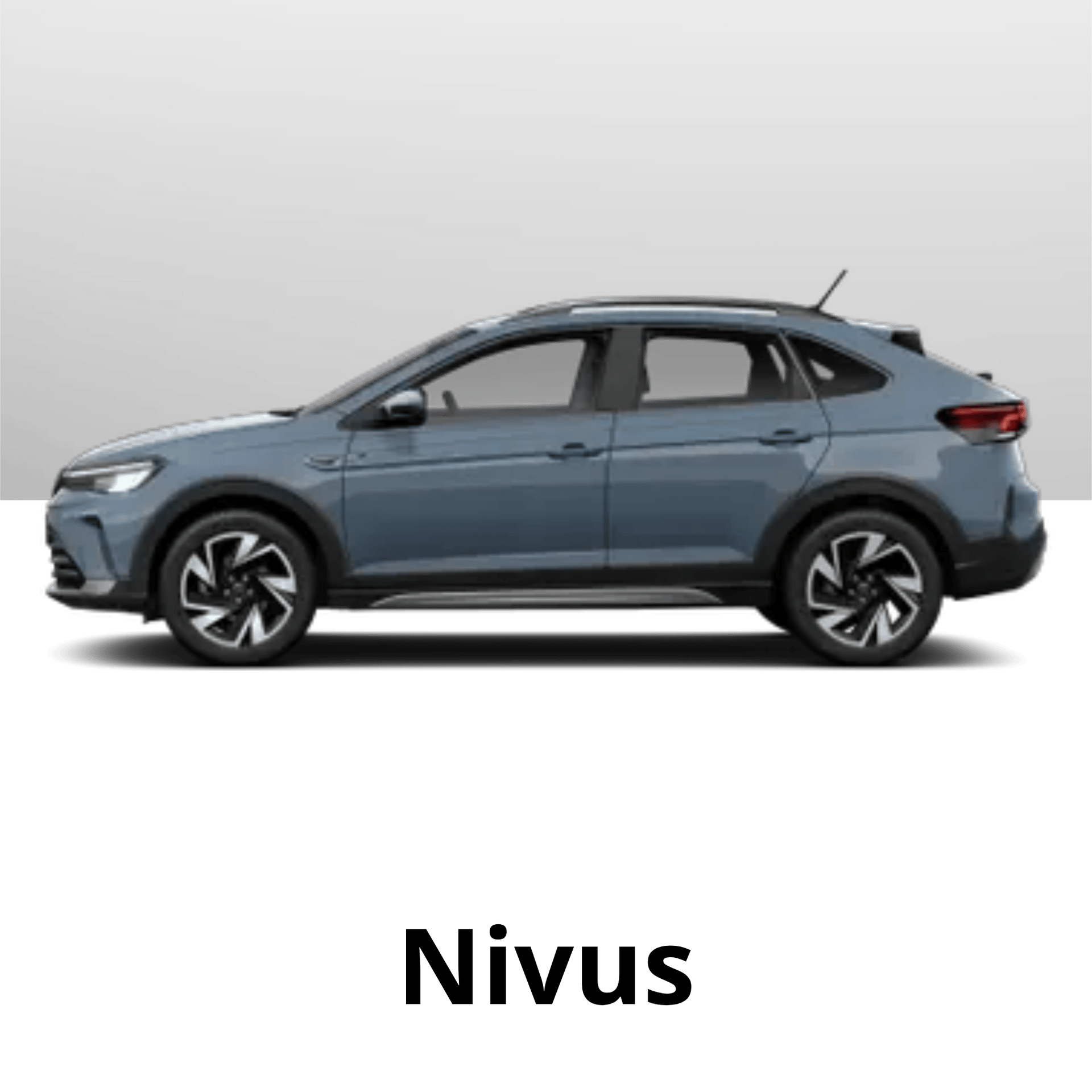 SUV Volkswagen Nivus azul, vista de lado.