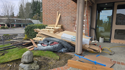 commercial site, construction debris, waste