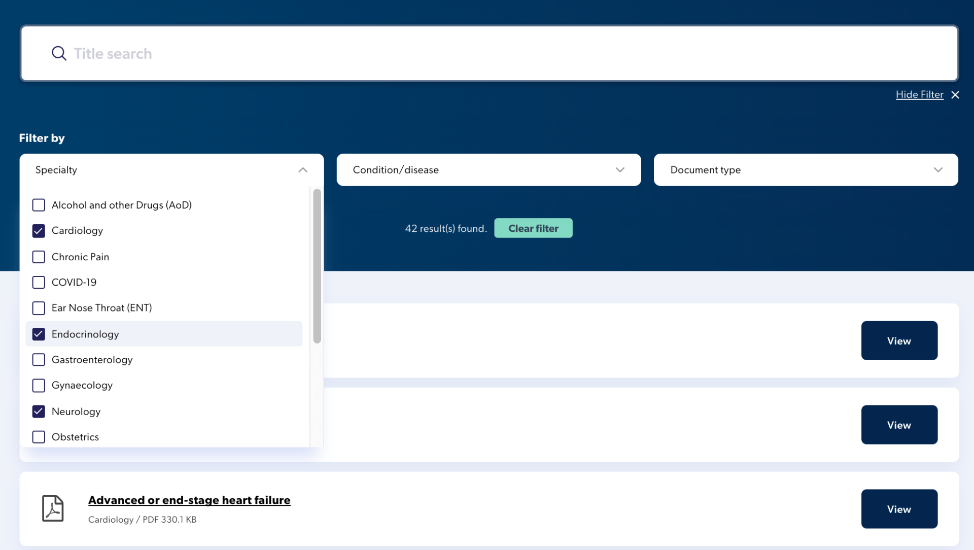 Image of search results
