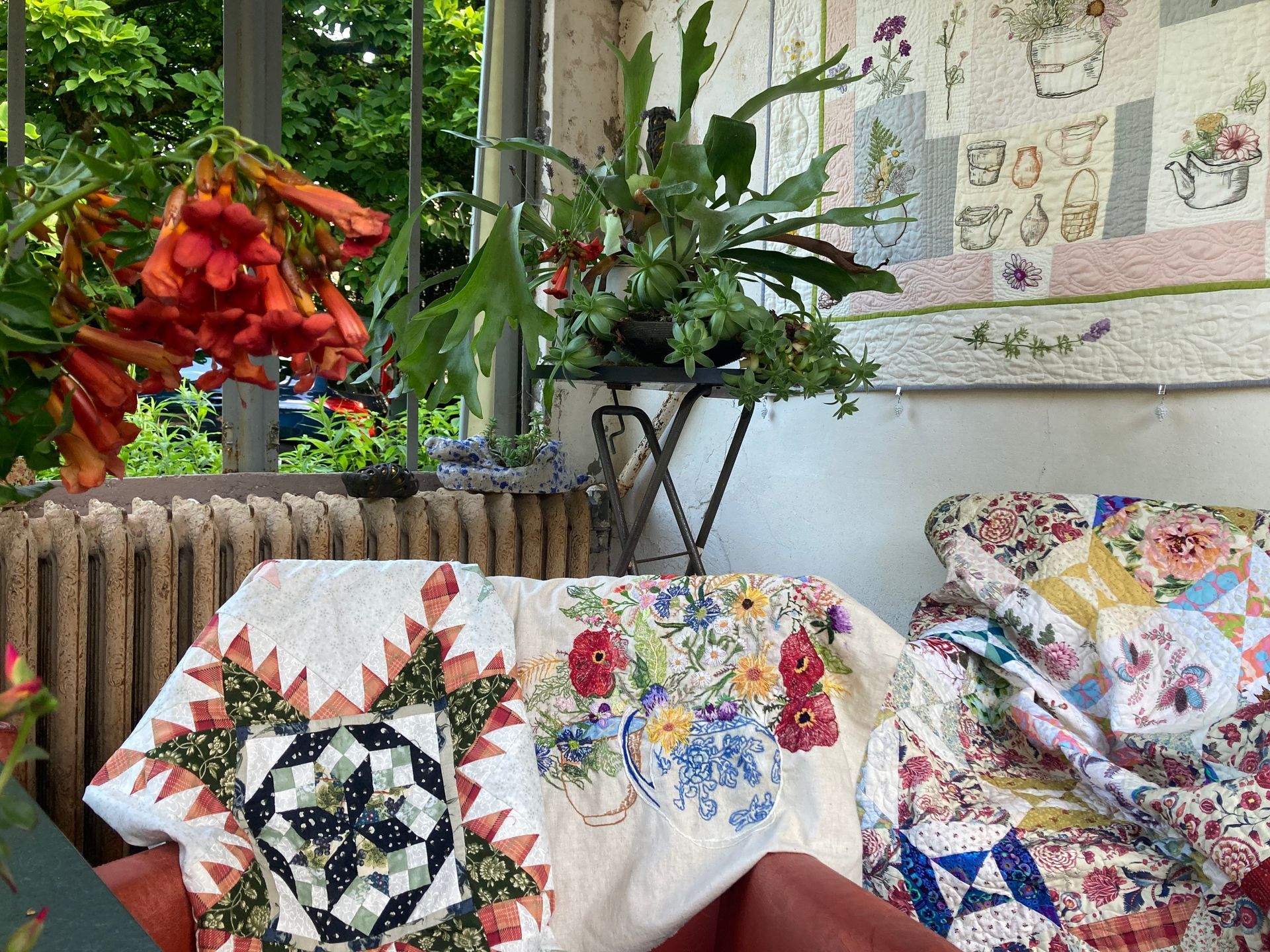 Quilts in de serre