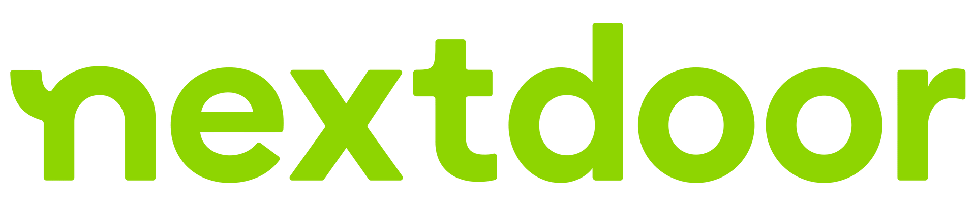 A green nextdoor logo on a white background