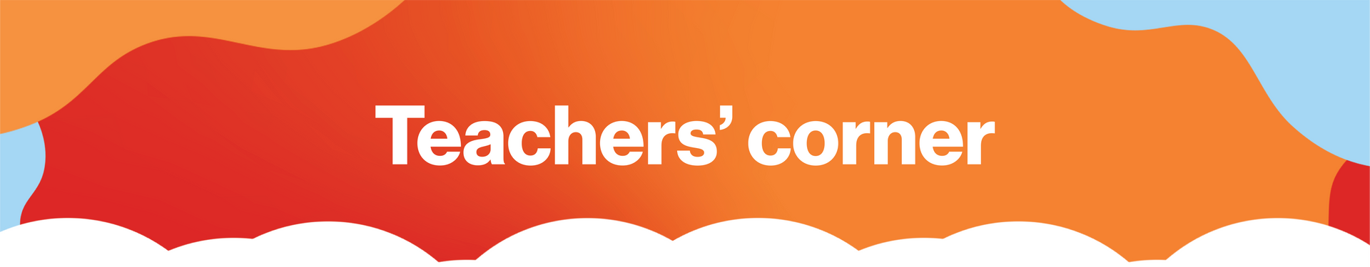 Header with red, orange and blue that reads 