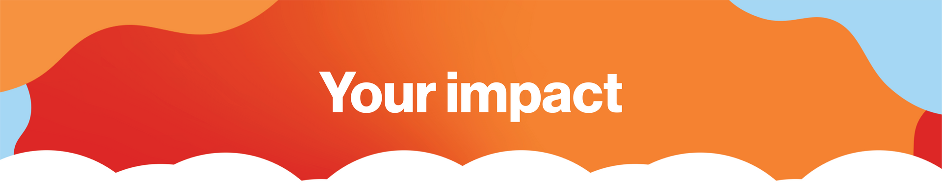 Header with red, orange and blue that reads