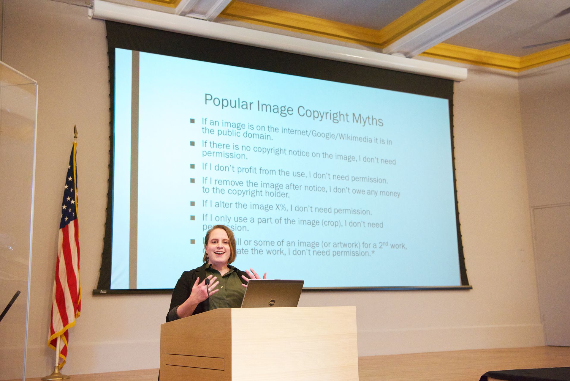 Image of Gryphon Publishing Consulting founder, Mary Jo teaching a course on copyright.