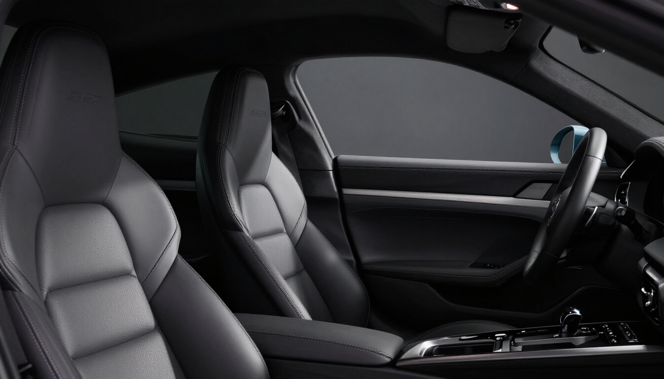 Sports car window tint dark interior