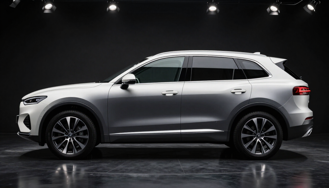 Vinyl wrap two-tone satin SUV