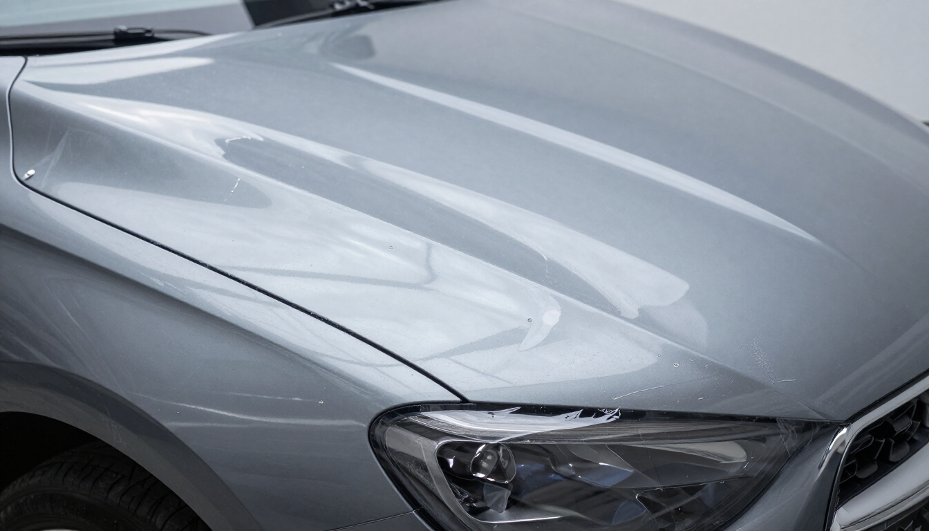 PPF installation hood edge close-up