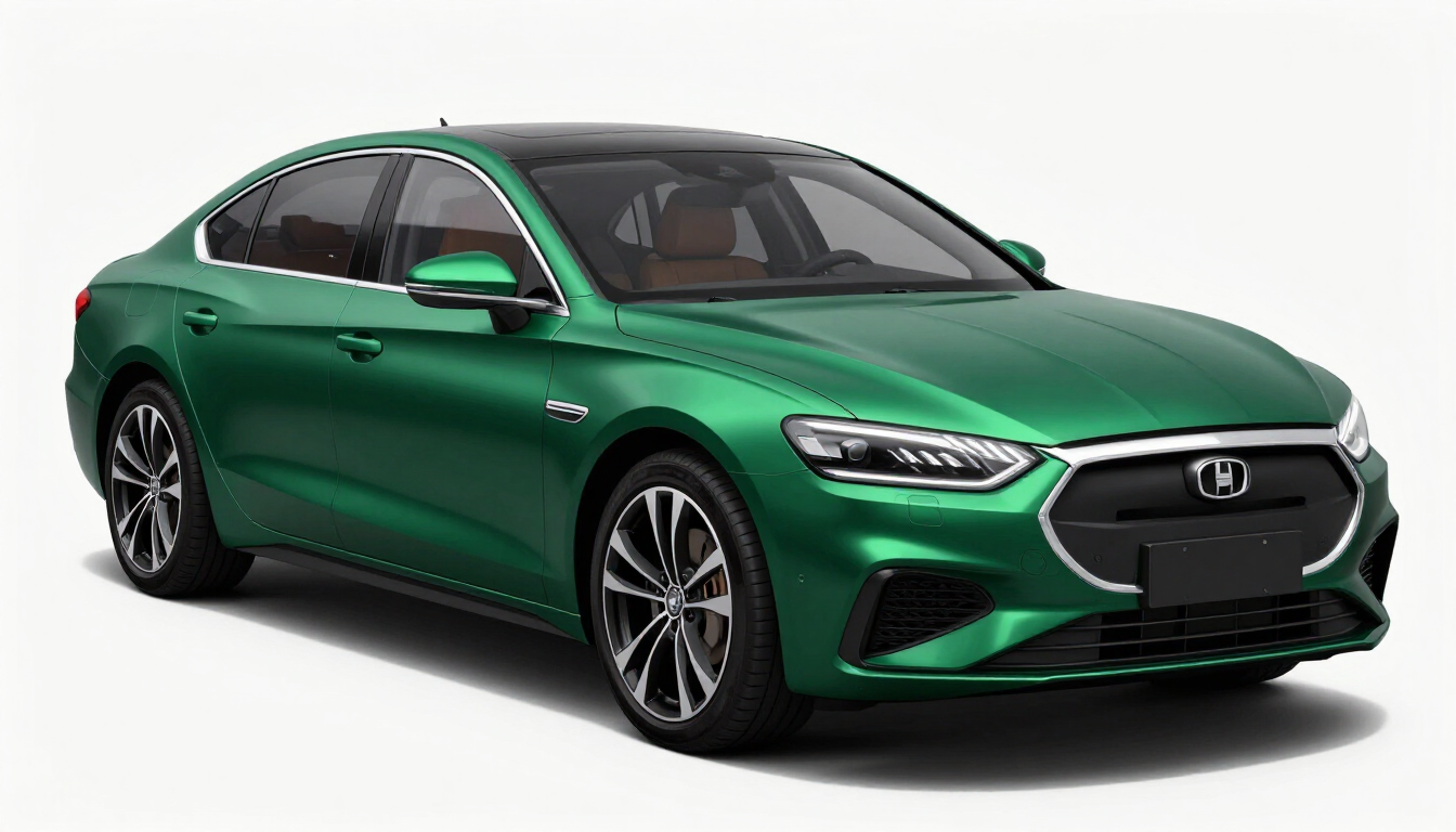 Color PPF forest green sedan