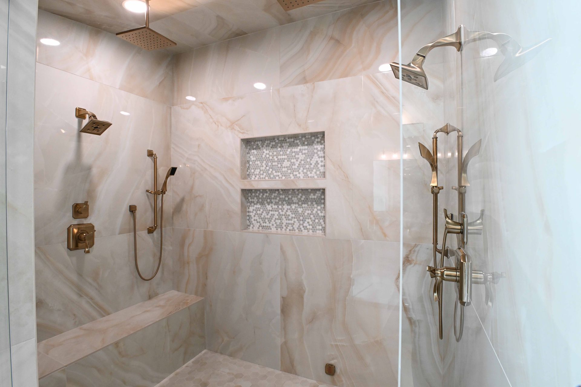 Residential shower plumbing installation in Atlanta, GA