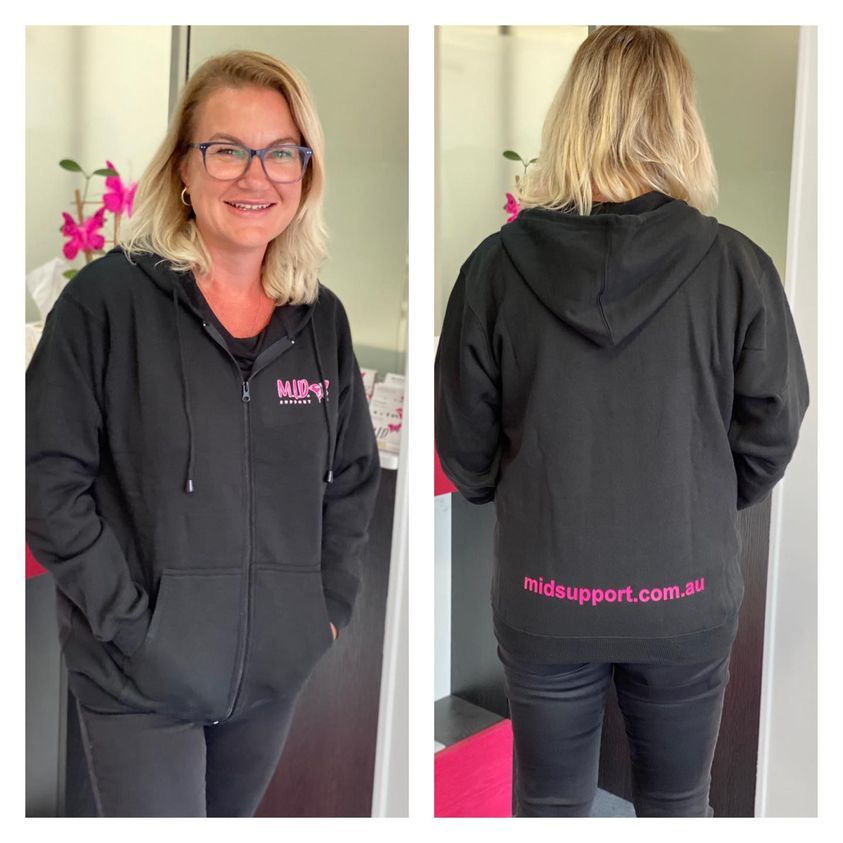 Front And Back Of A Woman Wearing A Black Hoodie — Accolades Awards Hunter Valley In Maitland, NSW