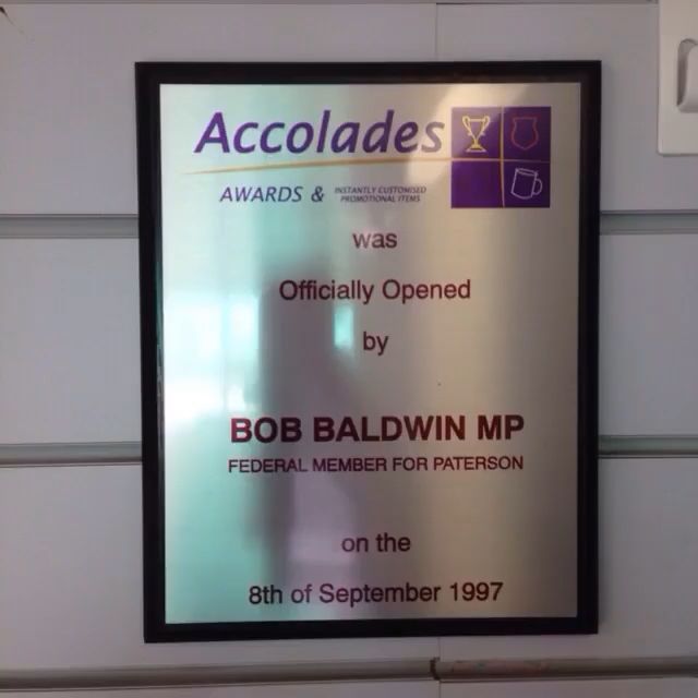 Accolades Awards Official Opening Plate — Accolades Awards Hunter Valley In Maitland, NSW