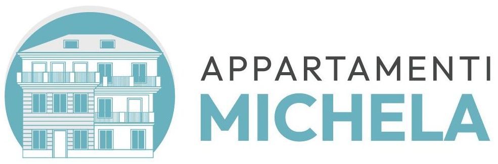 Logo of Appartmenti Michela, with a building illustration inside a blue circle.