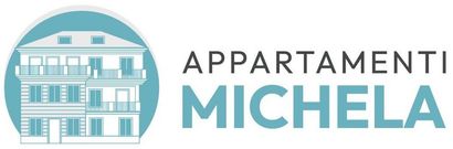 Logo of Appartmenti Michela, with a building illustration inside a blue circle.