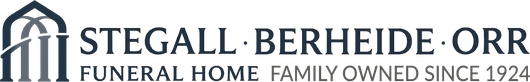 Stegall Berheide Orr Funeral Home logo with house icon and &ldquo;Family Owned Since 1924&rdquo; text