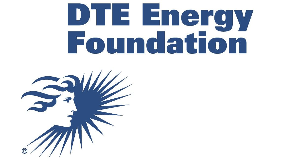 A blue logo for the dte energy foundation