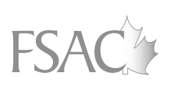 FSAC logo with a gray maple leaf partially overlapping the 