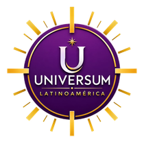 Logotipo de Universum Latinoamérica: círculo morado con rayos dorados y una “U” blanca estilizada.