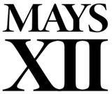 Black text on a white background that reads "MAYS" on the top line and "XIII" on the bottom line.