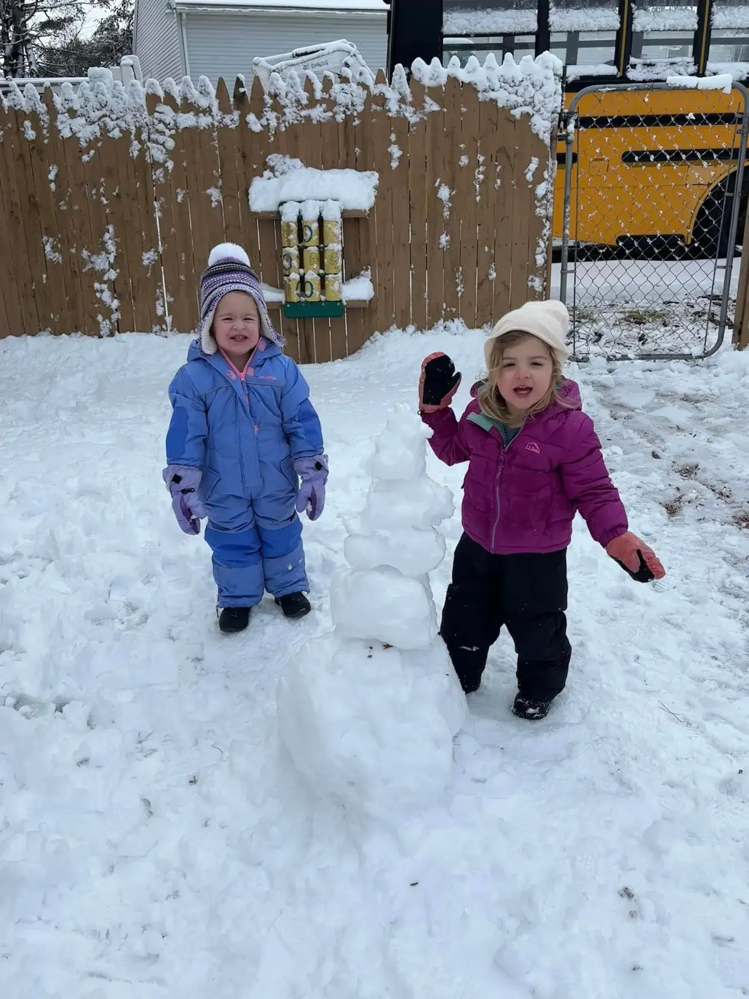 Playing in the snow at the day care