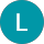 The letter l is in a blue circle on a white background.