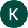 The letter k is in a green circle on a white background.