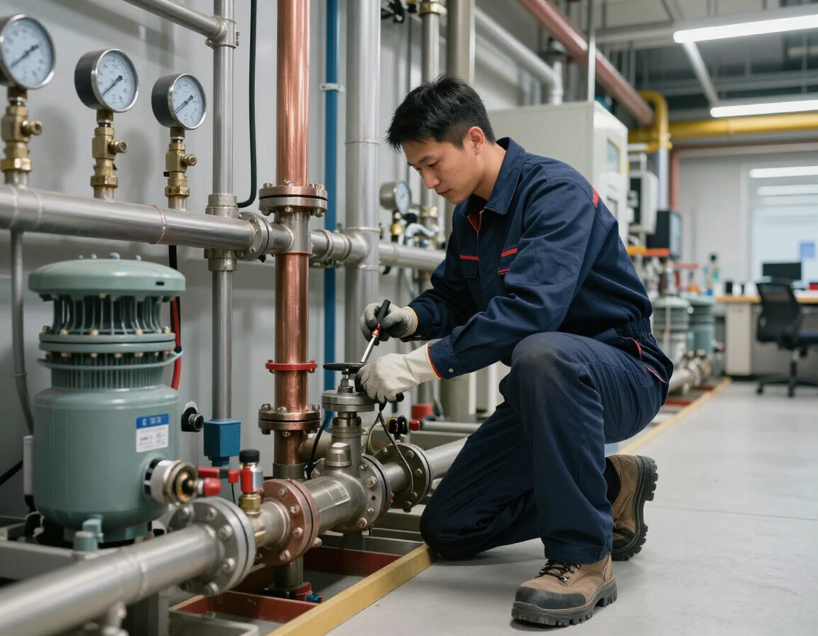 Commercial plumber working in a Golden Grove business