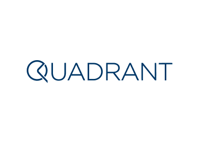 Logo of Quadrant in a dark blue font. The 
