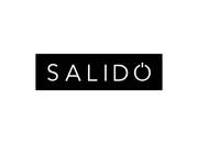SALIDO logo in white text inside a black rectangle with a power button symbol replacing the “O”.