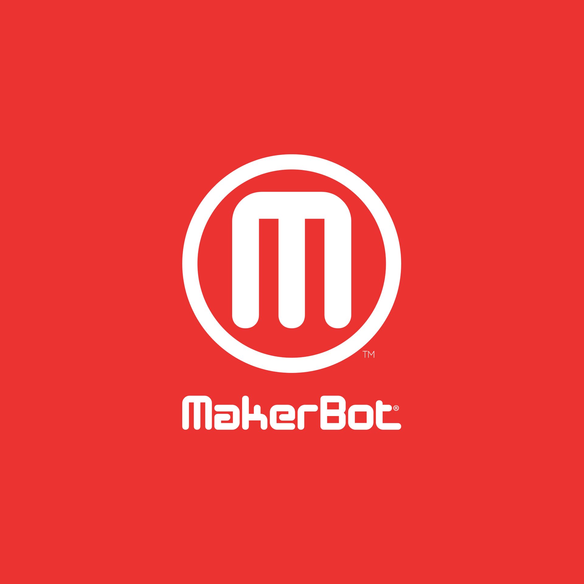 MakerBot logo: white 