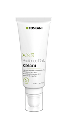 TOSKANI Radiance Daily Cream Tube in Weiß mit grünen Akzenten