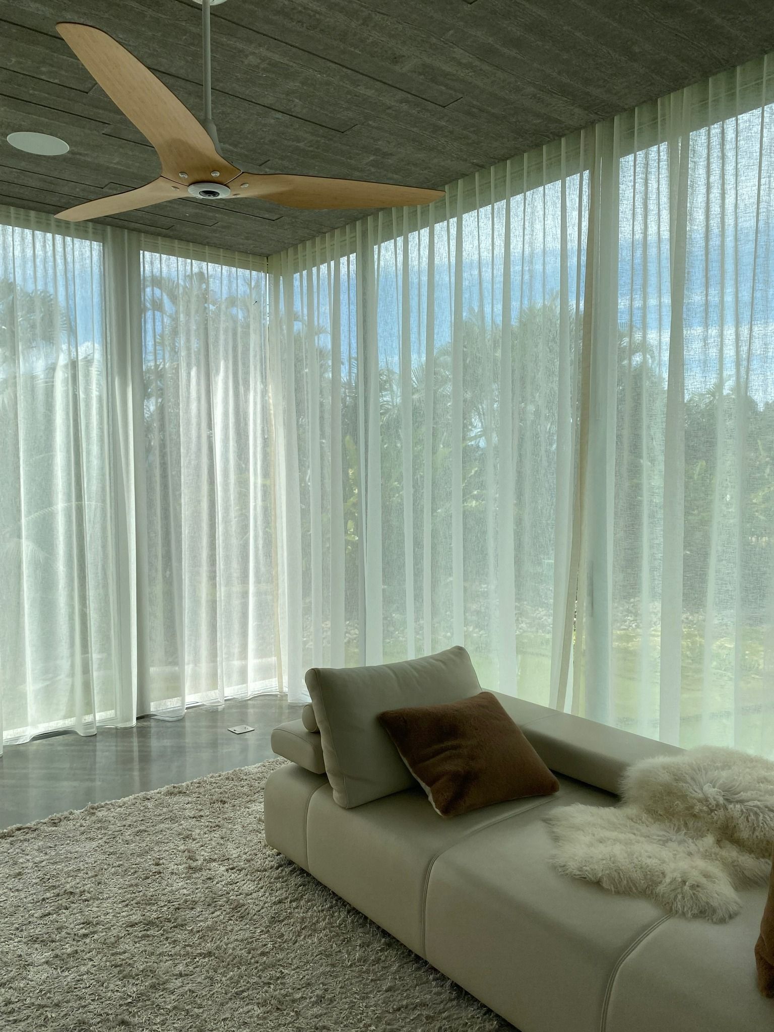 Bright Living Room With Sheer Curtains — Curtain Concepts in Dunbible, NSW 