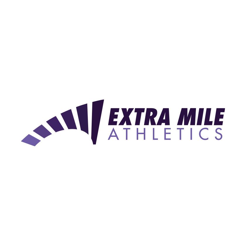 Purple and white logo for