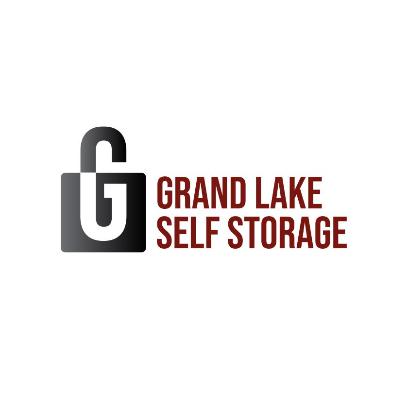 Logo for Grand Lake Self Storage: a padlock-shaped