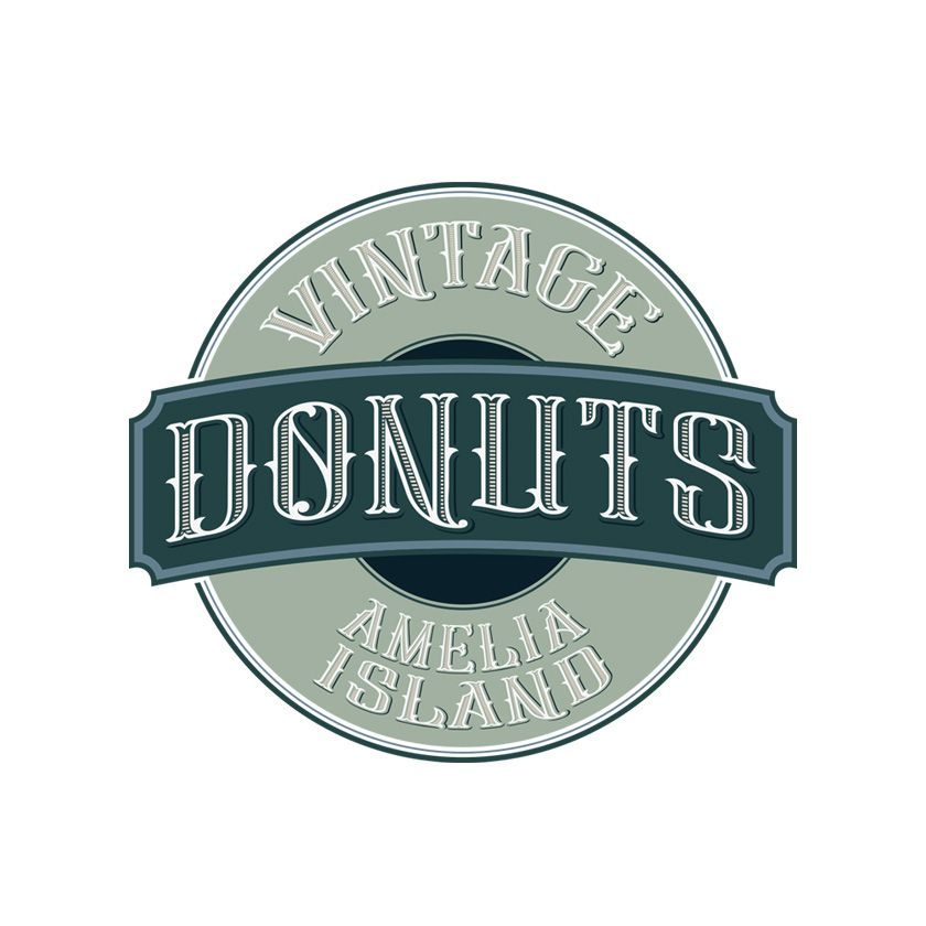 Vintage Donuts logo: a circular design with text
