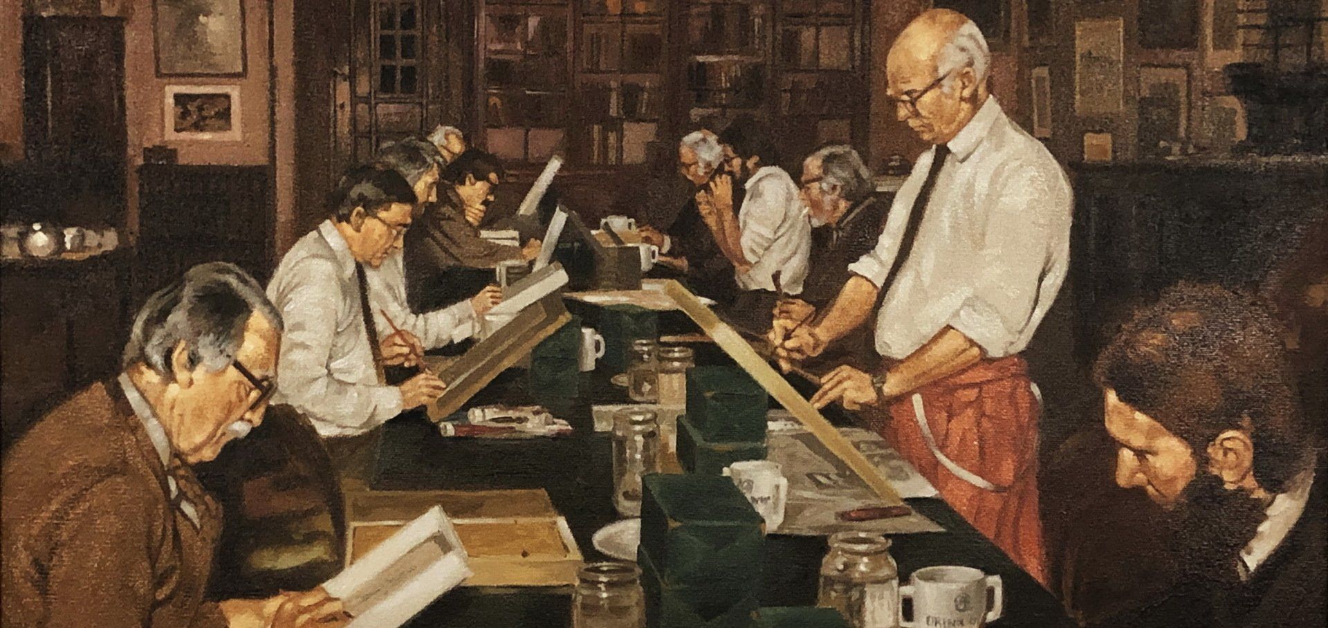 Bristol 1904 Arts - Retro Painting of artists at work in their studio