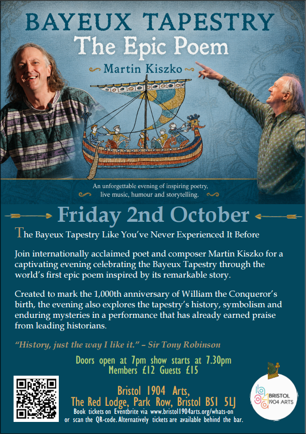 Image of Poor Old Dogs folk event in a promotional flyer - for a  folk concert at Bristol 1904 Arts on 31st July, 2026