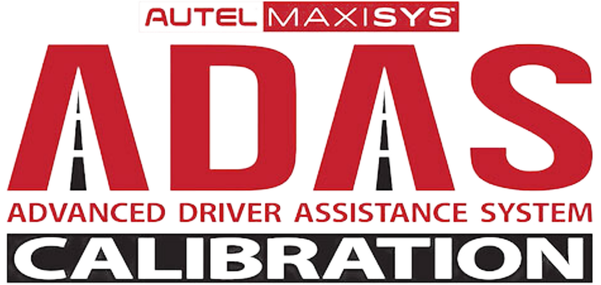 AUTEL MAXISYS ADAS logo in red and gray with “ADVANCED DRIVER ASSISTANCE SYSTEM CALIBRATION” text