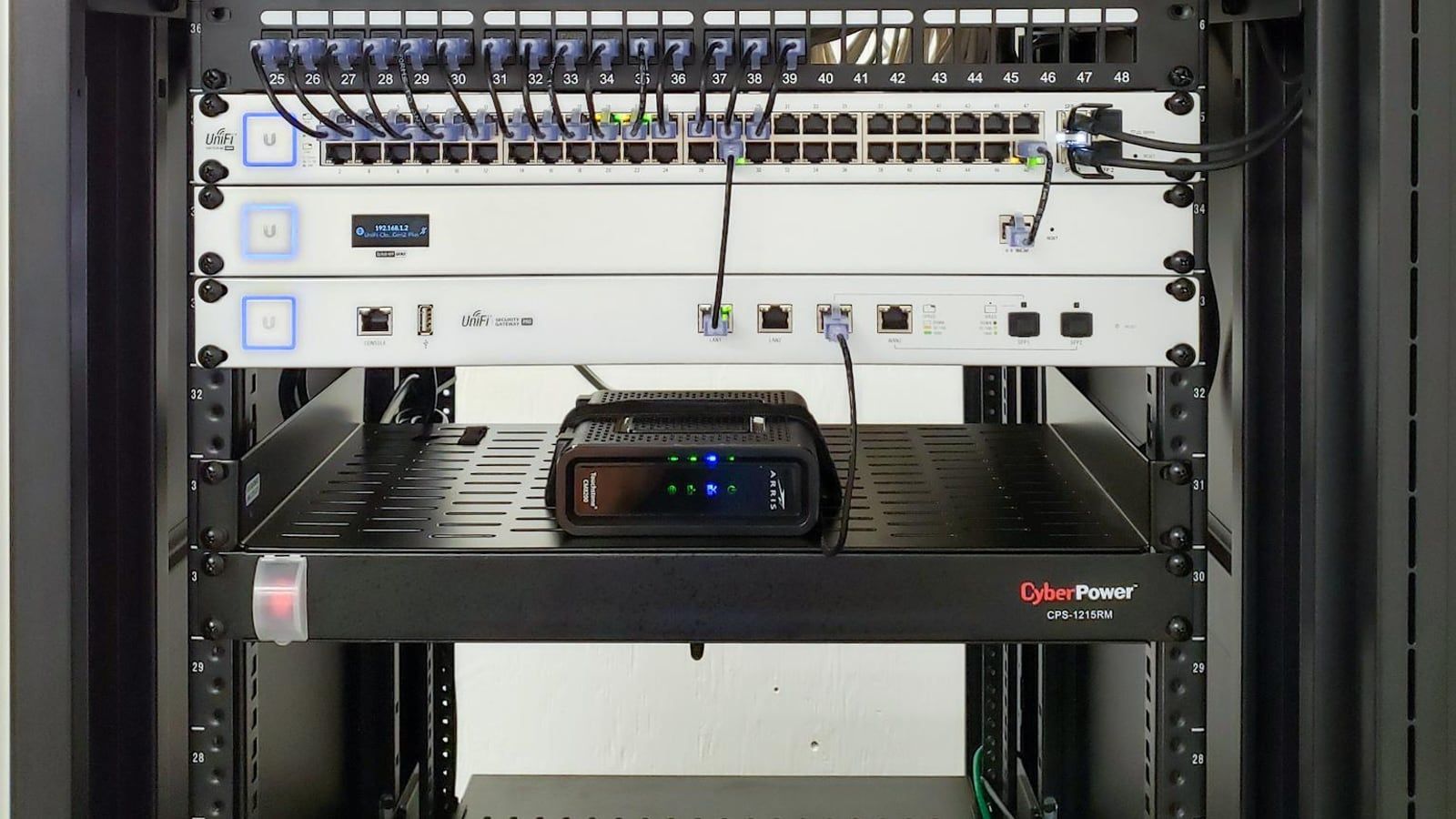 Professionally installed Ubiquiti UniFi network rack with gateway and PoE switching for a Greater Seattle property