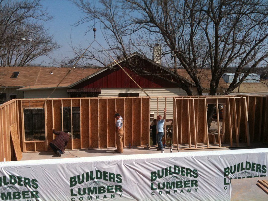 A house is being built by builders lumber company