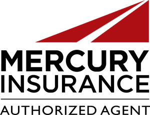 The logo for mercury insurance is an authorized agent.