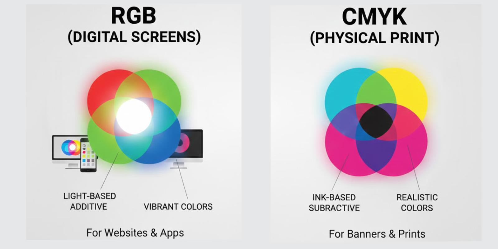 RGB vs CMYK Diagram