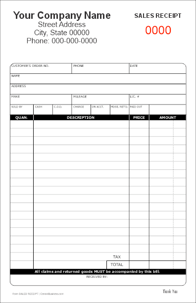 Receipt Template