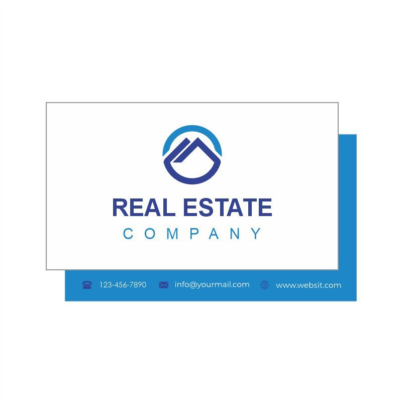 Real estate company business card template with logo