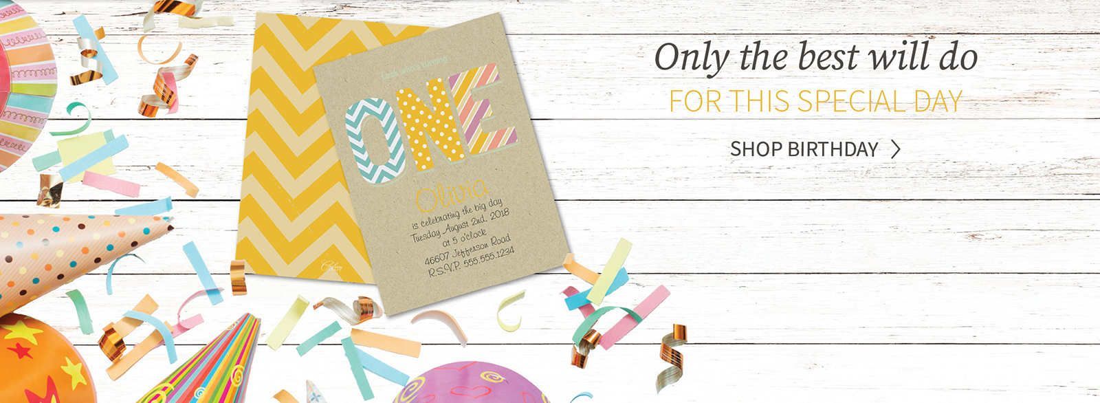 Birthday cards collection with colorful confetti designs