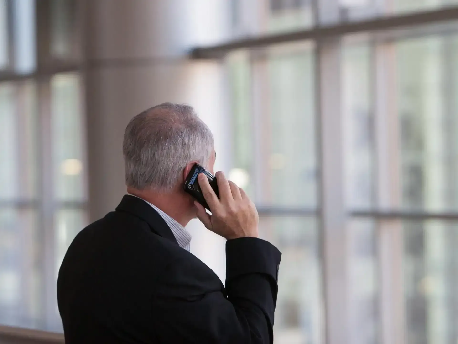 Man conducting business on his phone