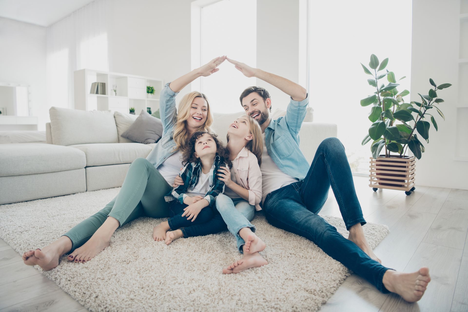 A family happy after setting up their Trust
