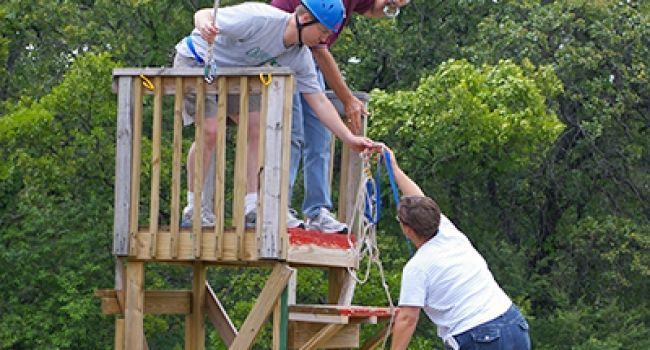 ropes course at Camp Loughridge in Tulsa Oklahoma
